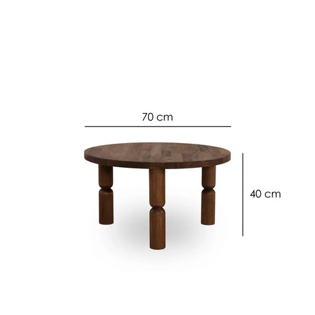 Couchtisch Ida aus Buchenholz in Walnuss, 70×70×40 cm von Hanah Home – Bild 7