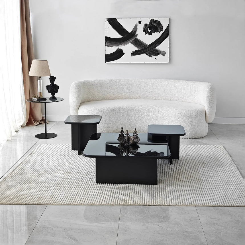 Couchtisch Jazz aus melaminbeschichteten Holz in Schwarz und Rauch, 80×80×30 cm von Hanah Home – Bild 2
