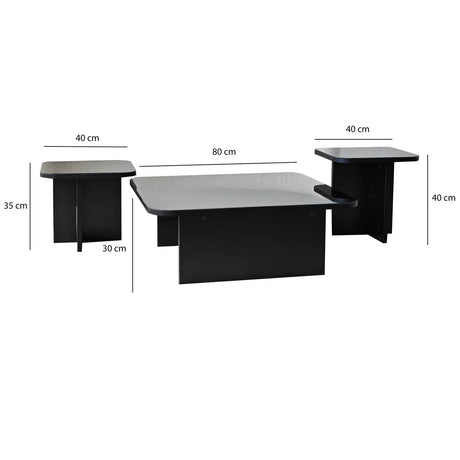 Couchtisch Jazz aus melaminbeschichteten Holz in Schwarz und Rauch, 80×80×30 cm von Hanah Home – Bild 7