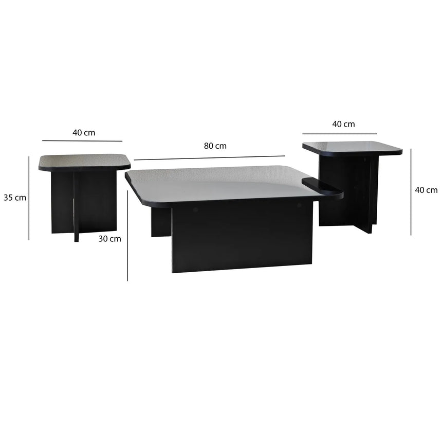 Couchtisch Jazz aus melaminbeschichteten Holz in Schwarz und Rauch, 80×80×30 cm von Hanah Home – Bild 7