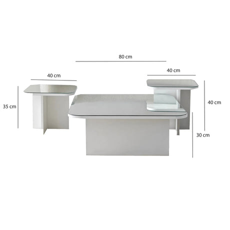 Couchtisch Jazz aus melaminbeschichteten Holz in Weiß, 80×80×30cm von Hanah Home – Bild 9