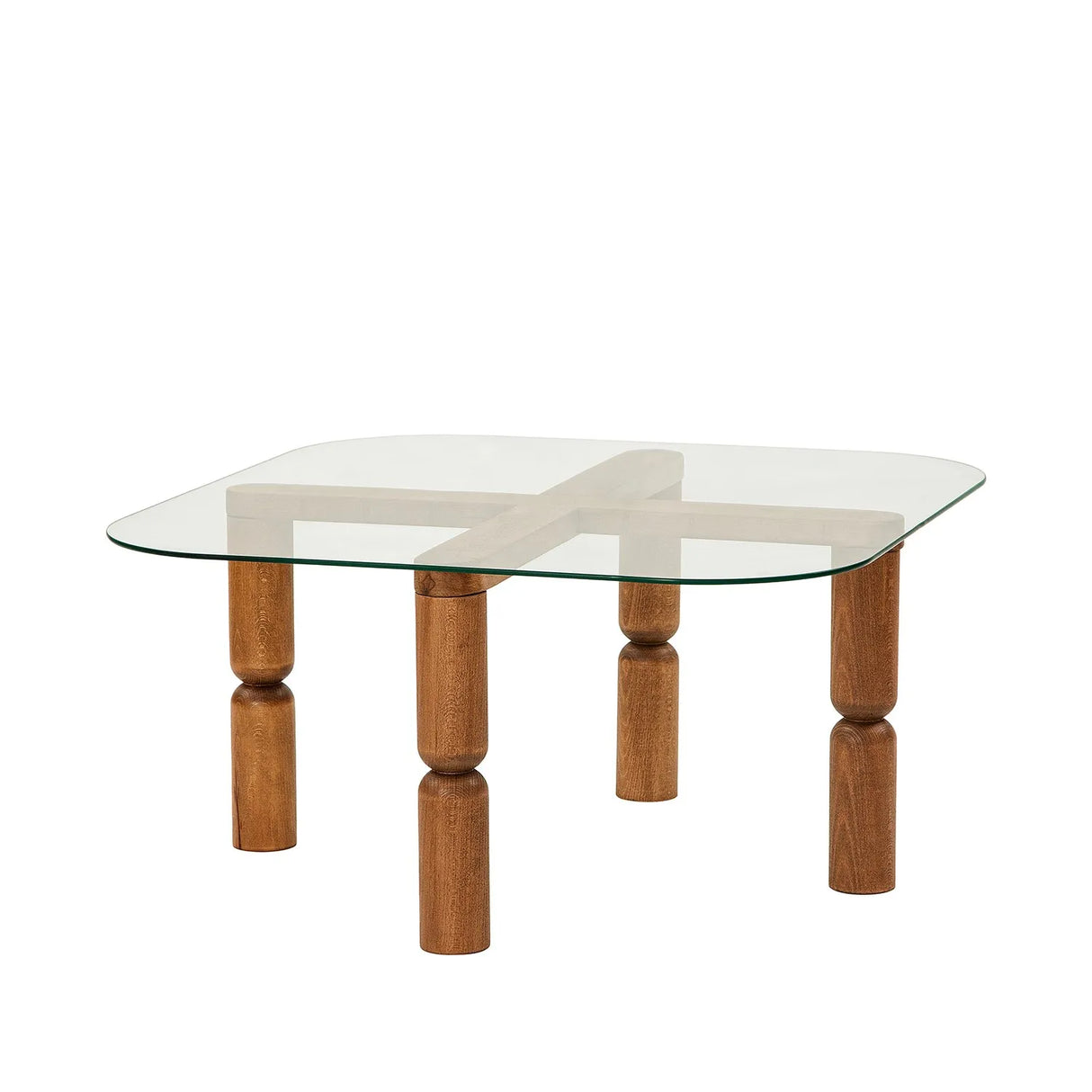 Couchtisch Kei aus Buchenholz und gehärtetem Glas, 80×80×40 cm von Hanah Home – Bild 10