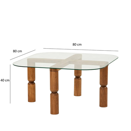 Couchtisch Kei aus Buchenholz und gehärtetem Glas, 80×80×40 cm von Hanah Home – Bild 11