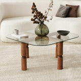 Couchtisch Kei aus Buchenholz und gehärtetem Glas, 80×80×40 cm von Hanah Home – Bild 2