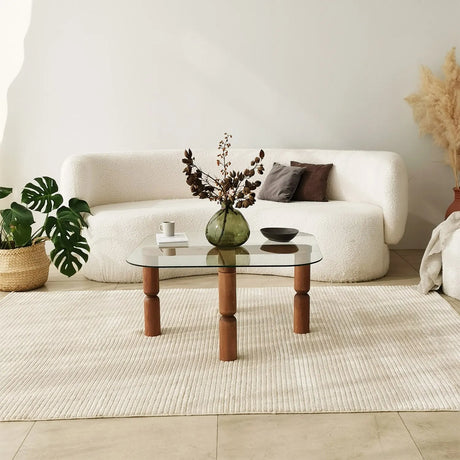 Couchtisch Kei aus Buchenholz und gehärtetem Glas, 80×80×40 cm von Hanah Home – Bild 4