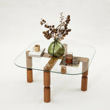 Couchtisch Kei aus Buchenholz und gehärtetem Glas, 80×80×40 cm von Hanah Home – Bild 8