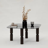 Couchtisch Kei aus Buchenholz und gehärtetem Glas in Anthrazit und Rauch, 80×80×40 cm von Hanah Home – Bild 8