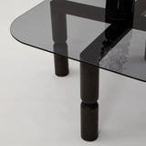 Couchtisch Kei aus Buchenholz und gehärtetem Glas in Anthrazit und Rauch, 80×80×40 cm von Hanah Home – Bild 9
