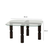 Couchtisch Kei aus Buchenholz und gehärtetem Glas in Anthrazit und Transparent, 80×80×40 cm von Hanah Home – Bild 10