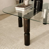 Couchtisch Kei aus Buchenholz und gehärtetem Glas in Anthrazit und Transparent, 80×80×40 cm von Hanah Home – Bild 6