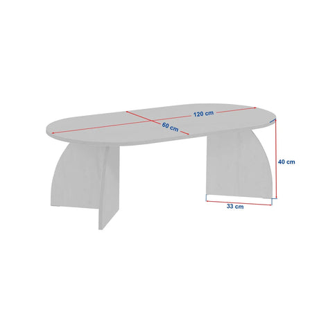 Couchtisch Melina aus melaminbeschichteten Holz, 120×60×40 cm - ZEN ZONE Furniture