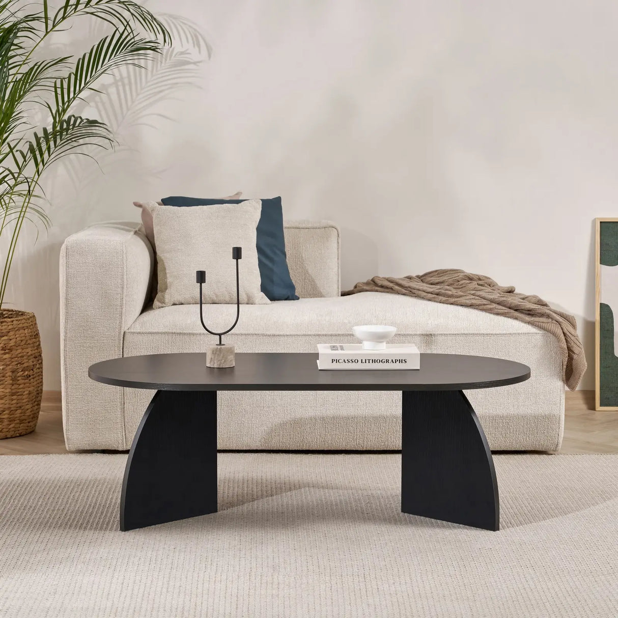Couchtisch Melina aus melaminbeschichteten Holz in Holzschwarz, 120×60×40 cm von Hanah Home – Bild 2