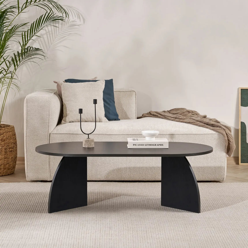 Couchtisch Melina aus melaminbeschichteten Holz in Holzschwarz, 120×60×40 cm von Hanah Home – Bild 2