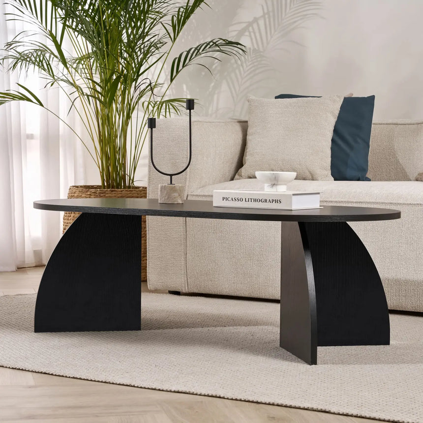 Couchtisch Melina aus melaminbeschichteten Holz in Holzschwarz, 120×60×40 cm von Hanah Home – Bild 4