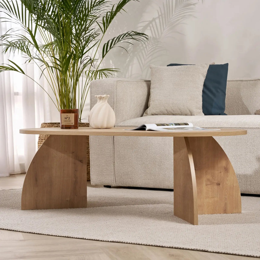 Couchtisch Melina aus melaminbeschichteten Holz in Saphir-Eiche, 120×60×40 cm von Hanah Home – Bild 4