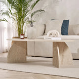 Couchtisch Melina aus melaminbeschichteten Holz in Travertin, 120×60×40 cm von Hanah Home – Bild 4