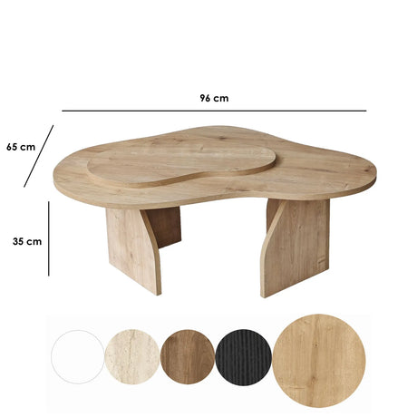 Couchtisch Melted aus melaminbeschichteten Holz in Saphir-Eiche, 105×65×35 cm von Hanah Home – Bild 10