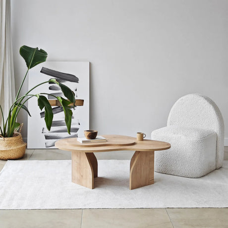 Couchtisch Melted aus melaminbeschichteten Holz in Saphir-Eiche, 105×65×35 cm von Hanah Home – Bild 2