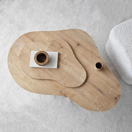 Couchtisch Melted aus melaminbeschichteten Holz in Saphir-Eiche, 105×65×35 cm von Hanah Home – Bild 6