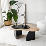 Couchtisch Melted aus melaminbeschichteten Holz in Saphir-Eiche und Schwarz, 105×65×35 cm von Hanah Home – Bild 5