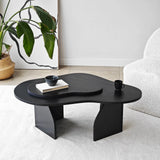 Couchtisch Melted aus melaminbeschichteten Holz in Schwarz, 105×65×35 cm von Hanah Home – Bild 1