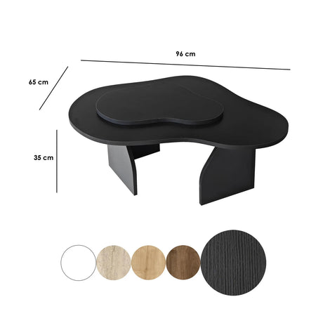 Couchtisch Melted aus melaminbeschichteten Holz in Schwarz, 105×65×35 cm von Hanah Home – Bild 9