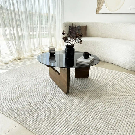 Couchtisch Mia aus massivem Kiefernholz und gehärtetem Glas, 75×75×35 cm von Hanah Home – Bild 2