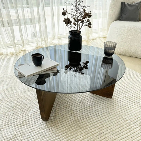 Couchtisch Mia aus massivem Kiefernholz und gehärtetem Glas, 75×75×35 cm von Hanah Home – Bild 7