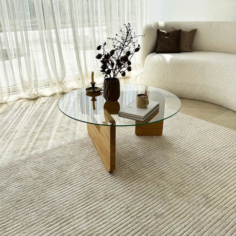 Couchtisch Mia aus massivem Kiefernholz und gehärtetem Glas in Eiche und Transparent, 75×75×35 cm von Hanah Home – Bild 2