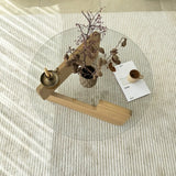 Couchtisch Mia aus massivem Kiefernholz und gehärtetem Glas in Eiche und Transparent, 75×75×35 cm von Hanah Home – Bild 3