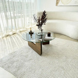 Couchtisch Mia aus massivem Kiefernholz und gehärtetem Glas in Walnuss und Transparent, 75×75×35 cm von Hanah Home – Bild 2