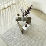 Couchtisch Mia aus massivem Kiefernholz und gehärtetem Glas in Walnuss und Transparent, 75×75×35 cm von Hanah Home – Bild 6
