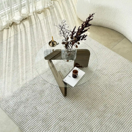 Couchtisch Mia aus massivem Kiefernholz und gehärtetem Glas in Walnuss und Transparent, 75×75×35 cm von Hanah Home – Bild 6