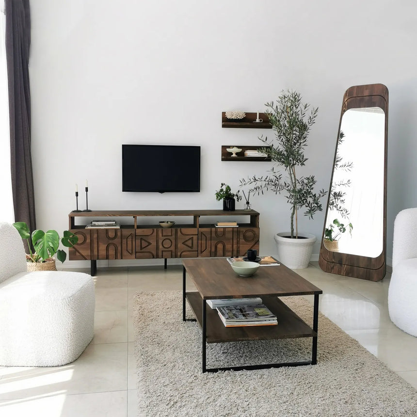 Couchtisch Neta aus massivem Kiefernholz und Metall, 85×60×40 cm von Hanah Home – Bild 3