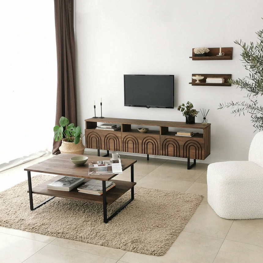 Couchtisch Neta aus massivem Kiefernholz und Metall, 85×60×40 cm von Hanah Home – Bild 5