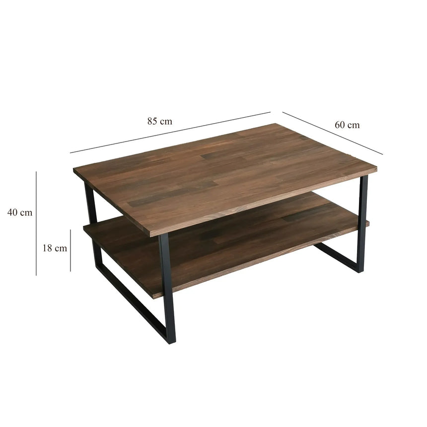 Couchtisch Neta aus massivem Kiefernholz und Metall, 85×60×40 cm von Hanah Home – Bild 9