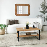 Couchtisch Neta aus massivem Kiefernholz und Metall in Eiche, 85×60×40 cm von Hanah Home – Bild 6