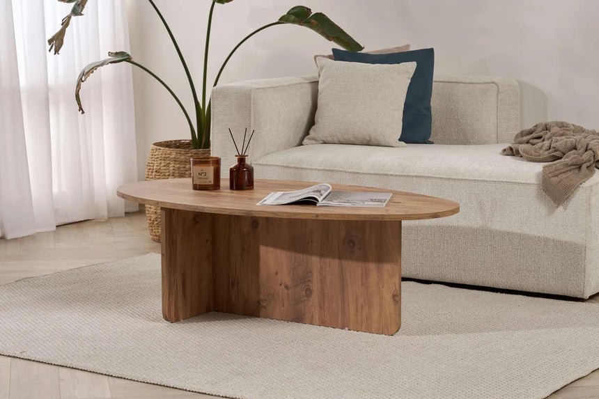 Couchtisch Orba aus melaminbeschichteter Spanplatte in Atlantische Kiefer, 120×65×40 cm von Hanah Home – Bild 2