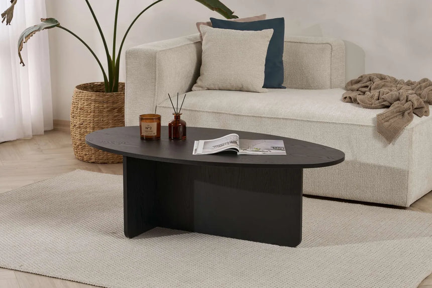 Couchtisch Orba aus melaminbeschichteter Spanplatte in Holzschwarz, 120×65×40 cm von Hanah Home – Bild 1