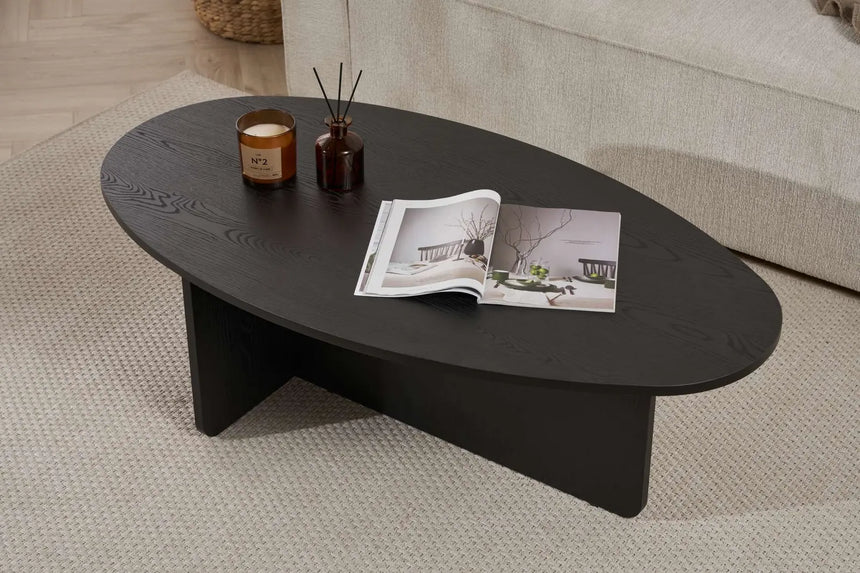 Couchtisch Orba aus melaminbeschichteter Spanplatte in Holzschwarz, 120×65×40 cm von Hanah Home – Bild 3