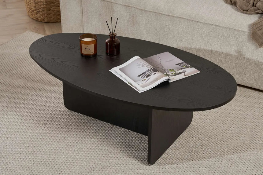 Couchtisch Orba aus melaminbeschichteter Spanplatte in Holzschwarz, 120×65×40 cm von Hanah Home – Bild 4