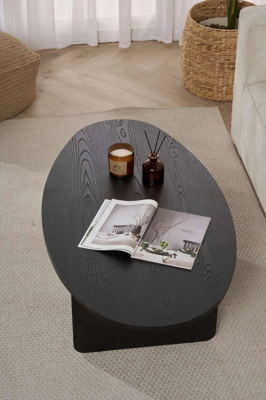 Couchtisch Orba aus melaminbeschichteter Spanplatte in Holzschwarz, 120×65×40 cm von Hanah Home – Bild 5
