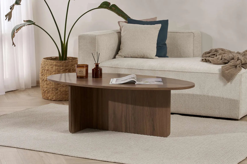 Couchtisch Orba aus melaminbeschichteter Spanplatte in Walnuss, 120×65×40 cm von Hanah Home – Bild 2