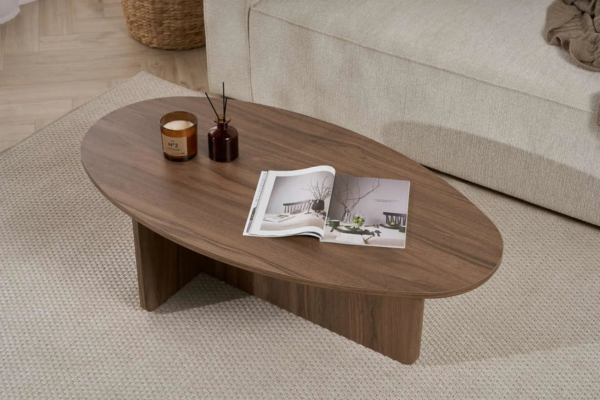 Couchtisch Orba aus melaminbeschichteter Spanplatte in Walnuss, 120×65×40 cm von Hanah Home – Bild 3