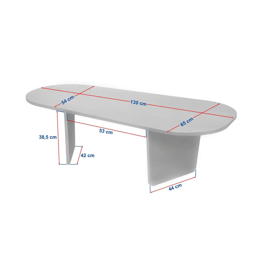 Couchtisch Ovalis aus Holz, 130×65×40 cm - ZEN ZONE Furniture