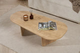 Couchtisch Ovalis aus melaminbeschichteter Spanplatte in Eiche, 130×65×40 cm von Hanah Home – Bild 3