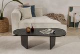Couchtisch Ovalis aus melaminbeschichteter Spanplatte in Holzschwarz, 130×65×40 cm von Hanah Home – Bild 1