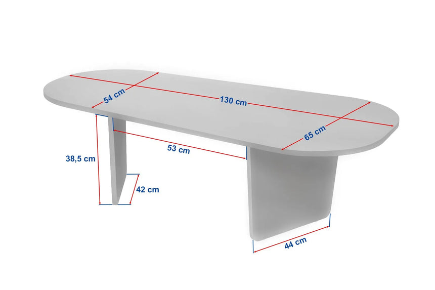 Couchtisch Ovalis aus melaminbeschichteter Spanplatte in Holzschwarz, 130×65×40 cm von Hanah Home – Bild 8