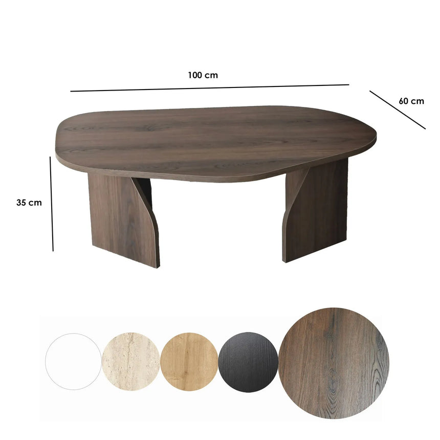 Couchtisch Rock aus melaminbeschichteten Holz, 100×60×35 cm von Hanah Home – Bild 11