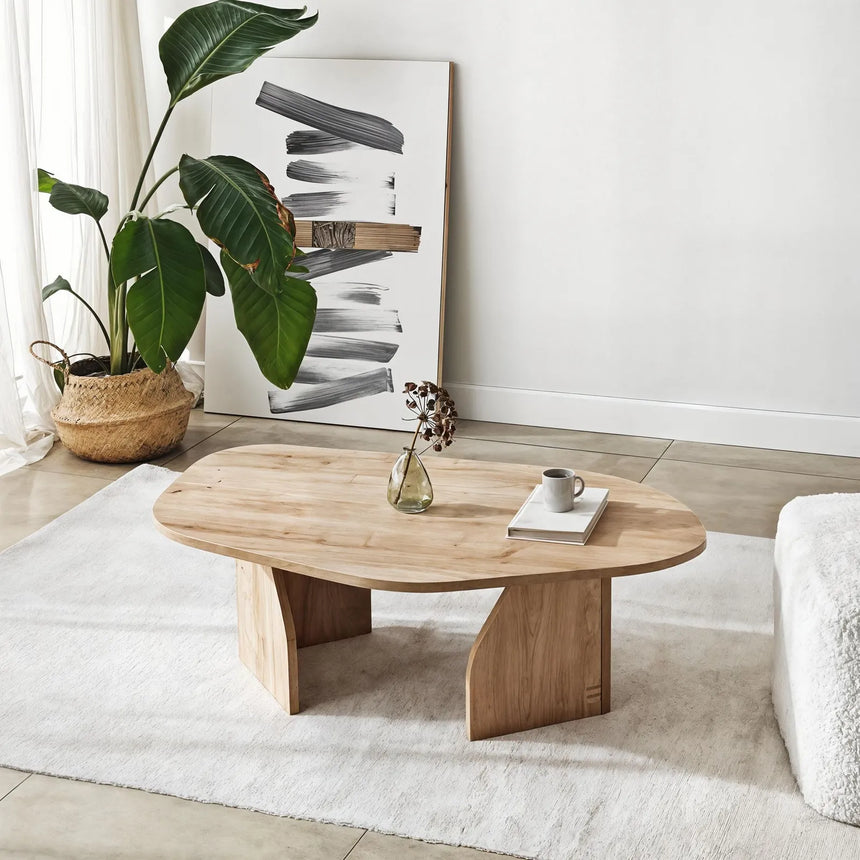 Couchtisch Rock aus melaminbeschichteten Holz in Saphir-Eiche, 100×60×35 cm von Hanah Home – Bild 1